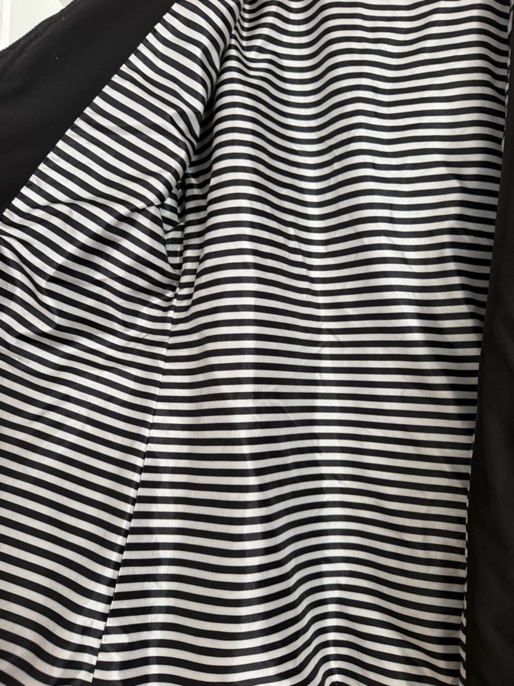 Women's Black Hooded rain Coat with Striped Lining - Picture 4 of 9